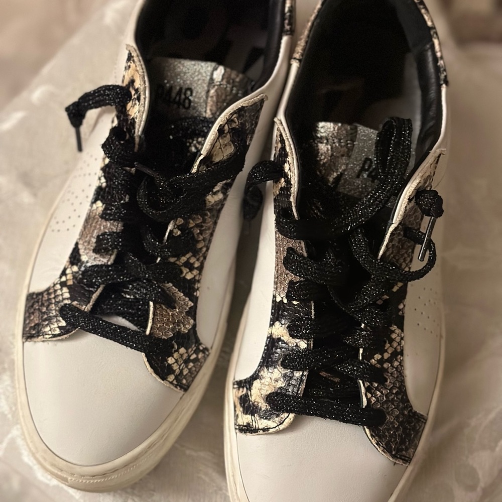 Poshmark Snakeskin Sneakers with Black Laces